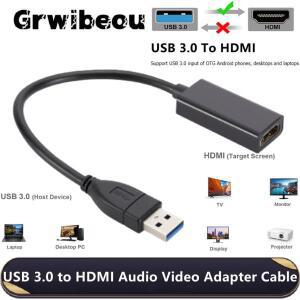 USB 3.0-HDMI 호환 변환기  여성 외부 그래픽  카드 어댑터 케이블 PC 노트북 HDTV 용
