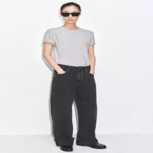 zara 자라 JEANS ZW 컬렉션 배기 미드라이즈 - 블랙6840/289/800118869