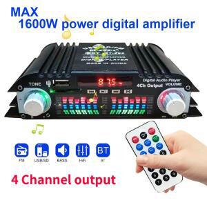 1600W 피크 전력 4 채널 HiFi 스테레오 앰프 FM 라디오 USB Bluetooth 호환 사운드