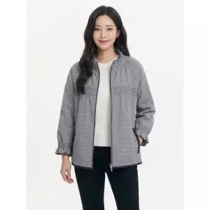 크로커다일레이디네이비 넥셔링 체크점퍼 CLCMJP102