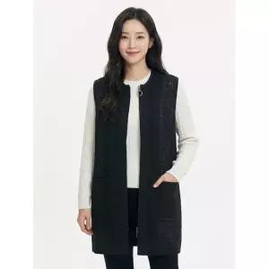 크로커다일레이디블랙 체크패턴 집업 베스트 CLCMVT101
