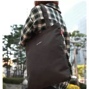 TBZ 가벼운 심플 블랙 숄더백 에코백 레프트필드 1203 빅사이즈에코백 깔끔한에코백