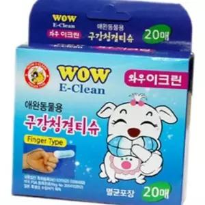와우 이크린 구강 청결티슈 20매 애견 세정 위생용품