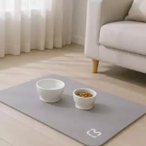 규조토 반려동물 식탁 그레이 부엉이 디자인 흡수 기능 애완 동물 식기 받침