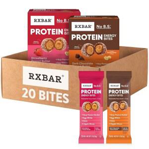 RXBAR 단백질 에너지 바이트, 스낵, 팩(20입) 글루텐 프리 버라이어티