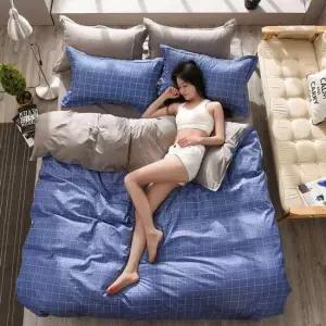 침대커버 사계절 양면 풀세트(블루스)Q/DD 침구세트4p