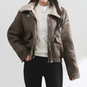 올리비에스클로젯 스웨이드 양털 무스탕 자켓_O2411MU001D_R