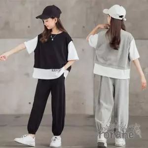 초등학생 주니어 여아동복 세트 상하복 방송댄스 레터링  [mBFAD9C]