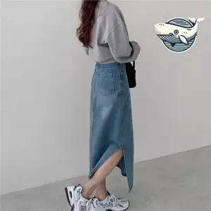 여성 데일리 스트레이트 롱 스커트 캐주얼 데님스커트 청치마 롱스커트