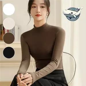 여자 기모 폴라티 슬림핏 레이어드 이너 티셔츠 목폴라 터틀넥 목폴라티 목티 폴라티