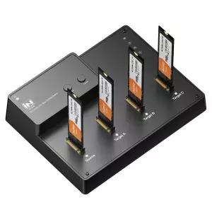 [골드스마일]IUN 외장형 USB C타입 GEN2 4베이 M.2 NVMe SSD 도킹스테이션 썬더볼트4