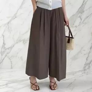 여성 여름 셔링 큐롯 바지 빅사이즈 밴딩 팬츠