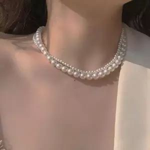 [아우트66]더블 기본 진주 목걸이 주얼리 패션 코디 1P