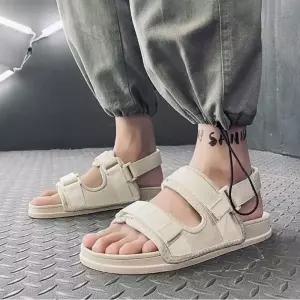 여름신발 2컬러 샌들 두줄 스트랩  찍찍이샌들