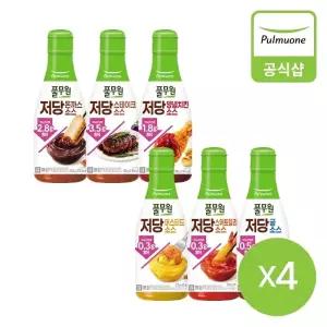 [풀무원] 저당소스 6종 4개(돈까스,스테이크,양념치킨,머스타드,스위트칠리,굴소스)