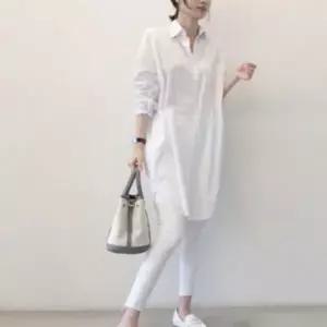 여성 오버핏 임부복 블라우스 루즈핏 남방 면 롱 셔츠