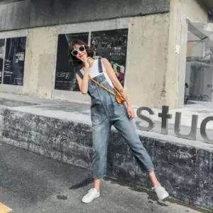 [의류] 점프수트 멜빵 A33 팬츠 데일리 여자 데님점프수트 멜빵청바지