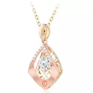 고품질 14K 큐빅 고급 골드 x 로즈골드 목걸이 금 펜던트 여자목걸이 (W4BE797)