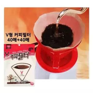 고품질 V타입 커피필터 80매 화이트 핸드드립 커피여과지 (W4E88C3)