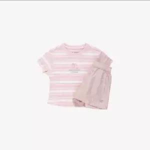 뉴발란스키즈(NB Kids)Cherry Blossom골지 스트라이프 티셔츠 샤이니 우븐 반바지셋업 NK9YG2771G(25)Pink