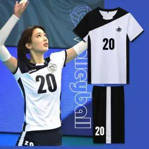 배구 유니폼 반티 반팔 트레이닝복 여성용 운동복 배드민턴 경기복
