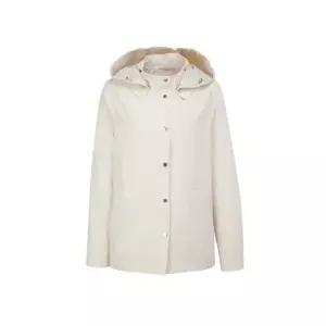 헤지스 여성 린넨 블렌드 탈착 후드 사파리 베이지 HSJU6BC31I1