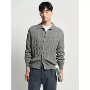 [빈폴] 케이블 칼라넥 카디건 카키 (BC615AC13H)