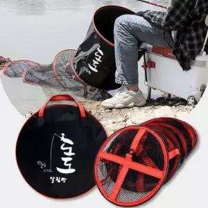 민물낚시 실리콘합사 살림망 35CM 바구니 낚시통 살림망