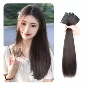 3pcs 인조모 헤어피스 부분가발 똑딱핀 붙임머리