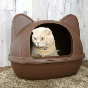 아이보리 고양이화장실 배변통 대형 변기 특대형 후드형 밀폐형