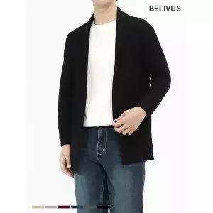 [하프클럽/] 남자 오픈 숄 가디건 니트 스판 간절기 아우터 BCM012