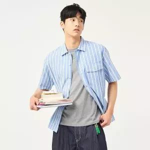 빈폴 공통 스트라이프 반소매 셔츠 블루 BC5465C84P TUP580 MMX710