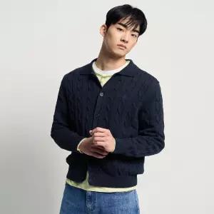 [백화점 정품] 빈폴 멘 케이블 칼라넥 가디건 카디건 - 네이비 (BC615AC13R)