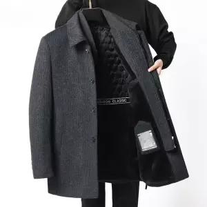 슬림핏 남성 벨트선물 자켓 간절기 겨울 반코트 모직 하프