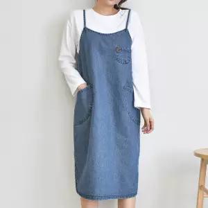 스프링 청원피스 멜빵치마 뷔스티에 데님 롱 끈멜빵 나시 민소매 오버롤 포켓