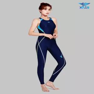 엑스블루 XWX-7002-NVTU 여성 9부 전신 Safety Back 수영복