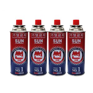 썬연료 난로 히터 버너 사계절 이소부탄가스 220g 4개set