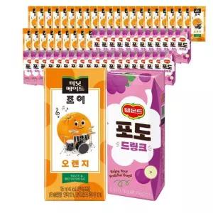 롯데 델몬트 포도 190ml 32팩+미닛조이 오렌지 195ml 32팩