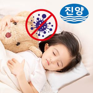 진양 황토 메모리폼 유아 아동 어린이 베개 커버포함 완제품 노옵션가 만2세~8세 경추베개 목이편한 숙면 기능성 꿀잠 거북목 추천 일자목 수면 매쉬 소재 낮은 편안 국산 국내산 어린이집 유치원 유아원