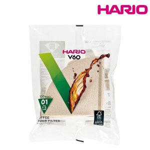 하리오 커피여과지 필터 1-2인용 100매 브라운 VCF-01-100M