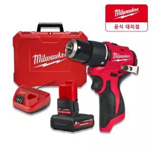 밀워키 M12 BLPDRC-501C 12V 충전해머드릴 5.0Ah 배터리1개