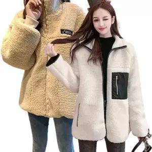 오너클랜 여성 양털 후리스 자켓 후드 집업 점퍼 뽀글이 잠바 반팔자켓 오버핏자켓 린넨자켓