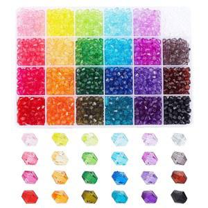 PH PandaHall 2160pcs 6mm 크리스탈 비즈 바이콘 브레이슬릿 페이셜 아크릴 24색 우정 팔찌 목걸이 귀걸이 주얼리 만들기 플라워 백 장식
