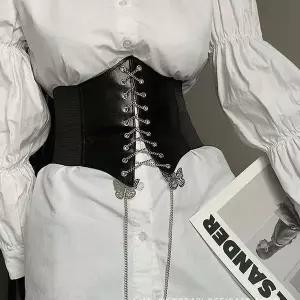 [하프클럽/셀러허브_여성트랜드패션]나비체인코르셋 허리 포인트 쥬얼리
