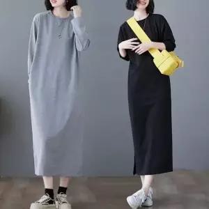[하프클럽/셀러허브_여성트랜드패션]맨투맨원피스 롱원피스 면스판원피스