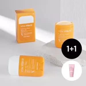 [2개] 바이탈 비타 12 보송 선스틱 22g(+모찌 팩투폼 30ml)
