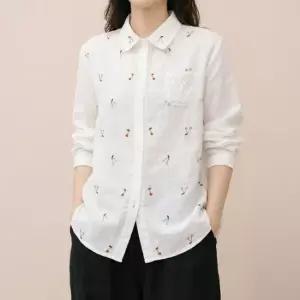 체리 레이스 포켓 셔츠 마담 미시 중년 여성 빅사이즈 40대 50대