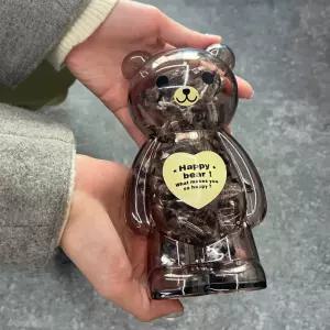 귀여운 곰돌이 투명 동전 저금통 대형
