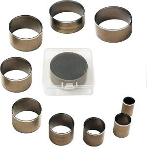 9가지 사이즈 대형 10mm - 원형 펀치 가죽 고무 섬유 실리콘 중공 커터 다이 펀칭 도구 세트