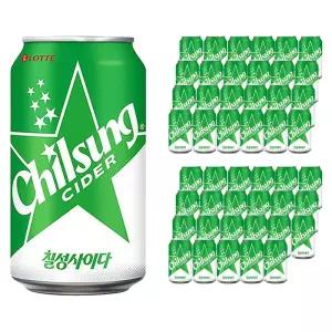 롯데 칠성사이다 350ml  x  48캔 (24캔x2박스)